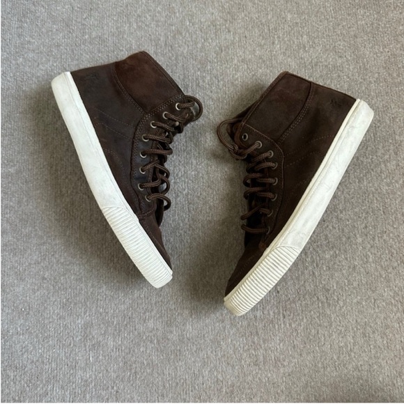 FRYE Miller Men's Lace up High Top Shoes/Fashion Brown Sneaker ~ 9 - Picture 2 of 9